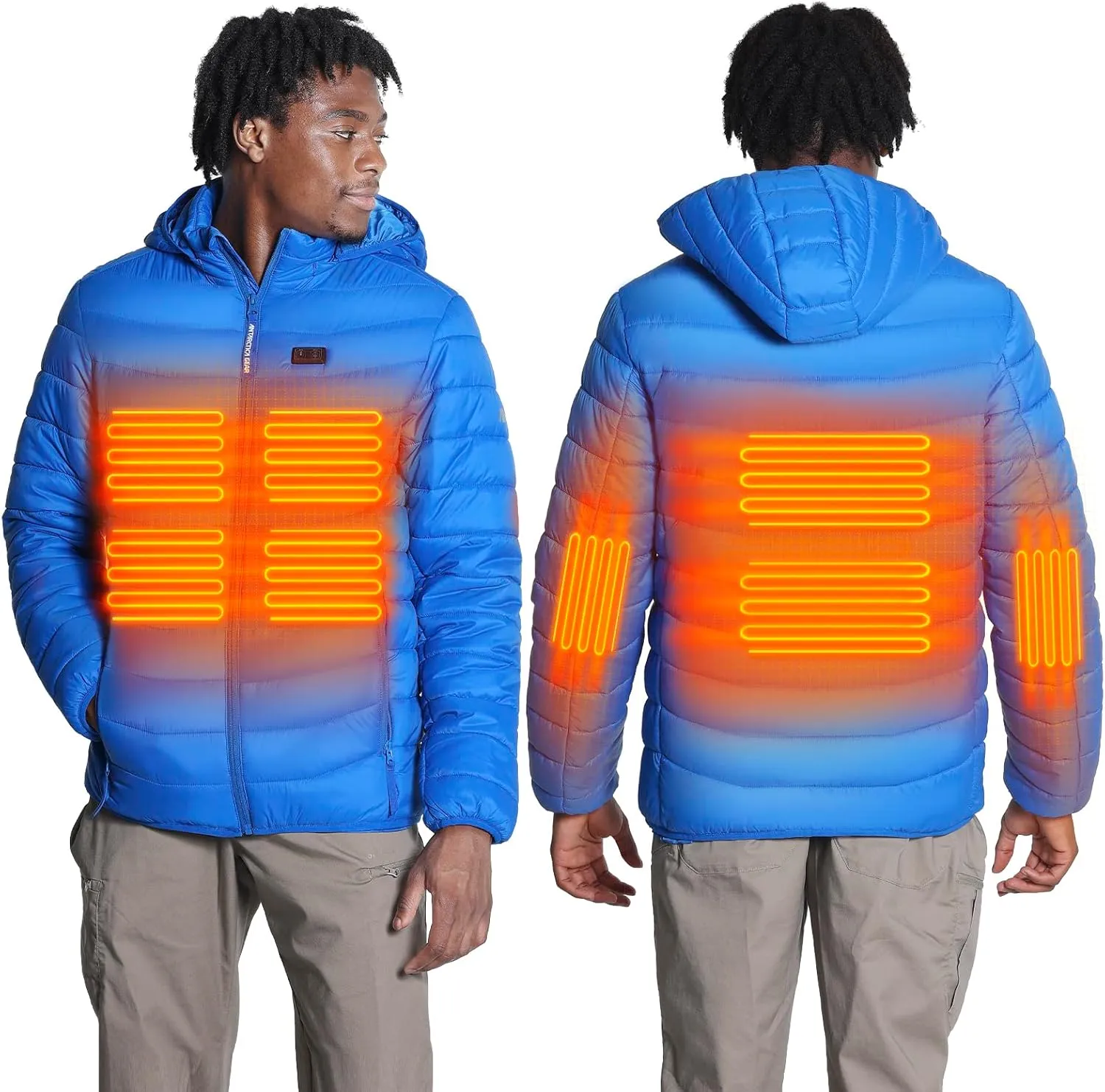 Heated Jacket, Lightweight Heating Jackets with 12V/5A Power Bank, 6 Areas Winter Coat for Men and Women