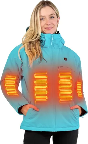Heated Jacket, Ski Jacket Coat, With 12V/16000mAh Battery Pack, 5 Areas Heating Thicken Women Winter Coat