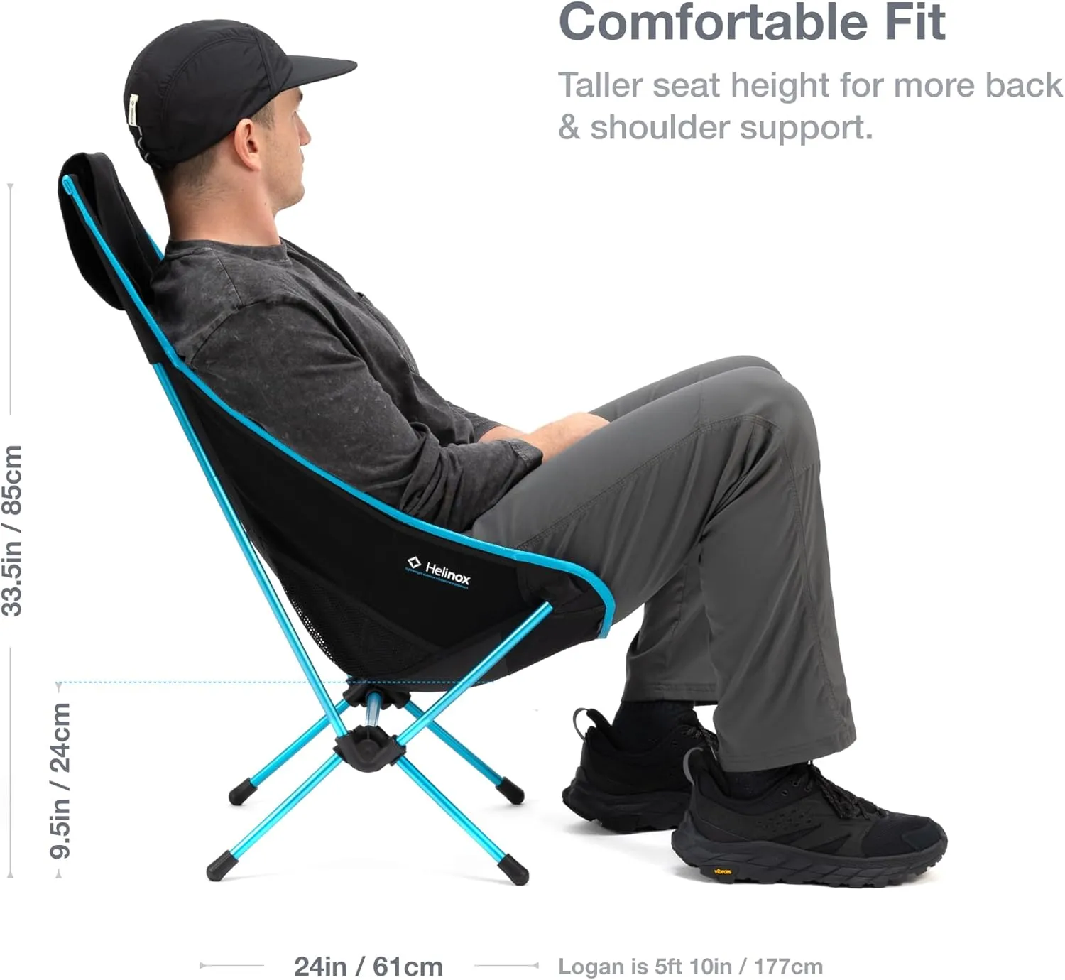 Helinox Chair Two Ultralight, High-Back, Collapsible Camping Chair, Rainbow Bandana, with Pockets