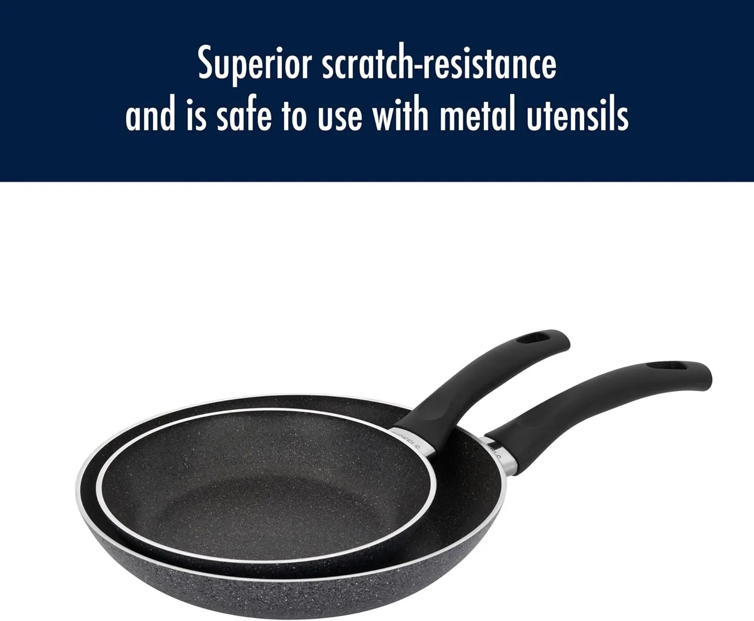 Henckels Everlift 2-Piece Granitium Nonstick Frying Pan Set, 8-inch and 10-inch frying pan, Made in Italy, durable 3-layer granite-hued nonstick coating from recycled materials, Oven safe to 400°F