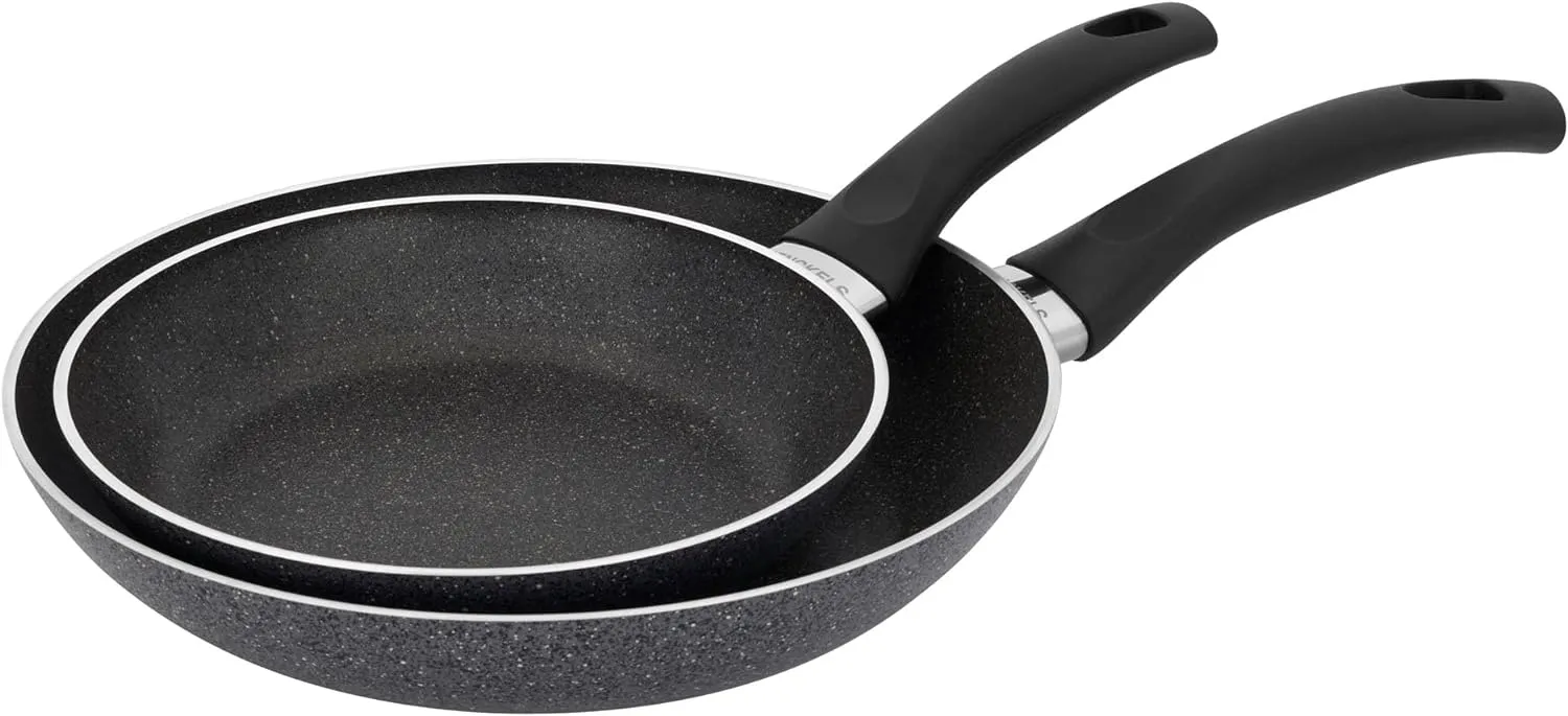 Henckels Everlift 2-Piece Granitium Nonstick Frying Pan Set, 8-inch and 10-inch frying pan, Made in Italy, durable 3-layer granite-hued nonstick coating from recycled materials, Oven safe to 400°F