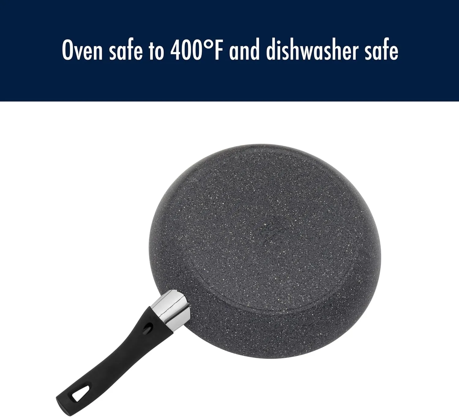 Henckels Everlift Granite 10-Piece Nonstick cookware set, Made in Italy, durable 3-layer granite-hued nonstick coating from recycled materials, Oven safe to 400°F, Dishwasher safe