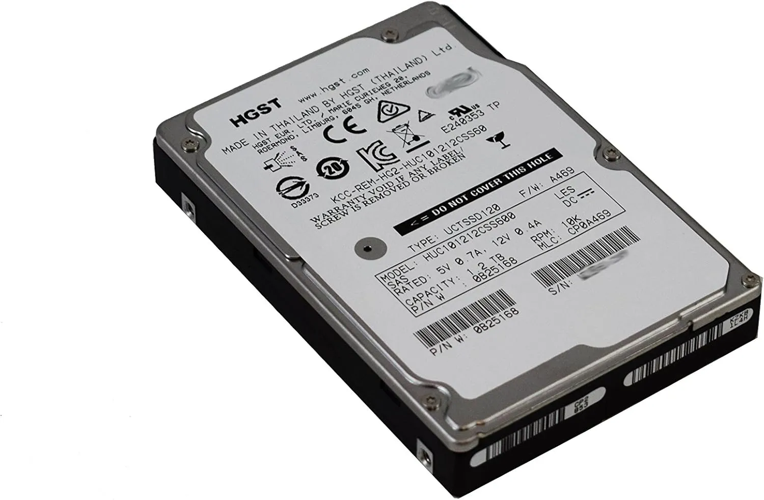 HGST Ultrastar HUC101212CSS600 0B25168 1.2TB 10K RPM SAS 6Gb/s 2.5" SFF 64MB Cache Internal Enterprise HDD