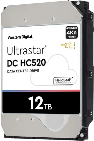 HGST WD Ultrastar DC HC520 HUH721212AL4200 12TB HDD 7200 RPM SAS 12Gb/s Interface 4Kn ISE 3.5-Inch Helium Data Center Enterprise Internal Hard Disk Drive HDD (Renewed)