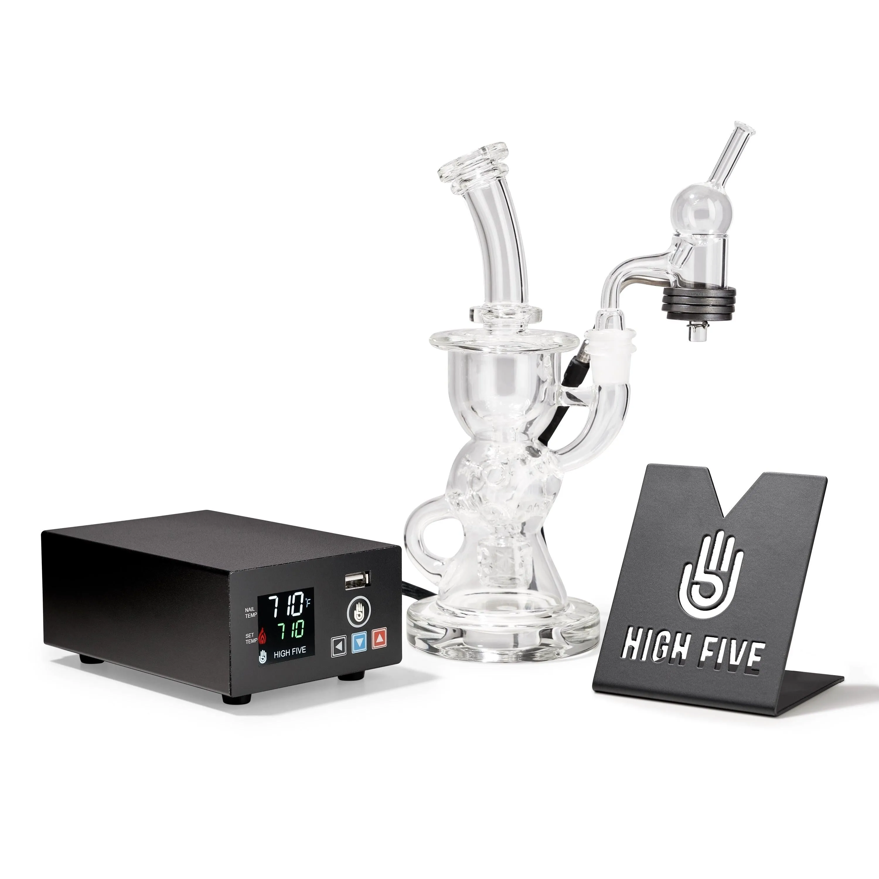 High Five - LCD E-Nail Quartz E-Banger & Rig Kit