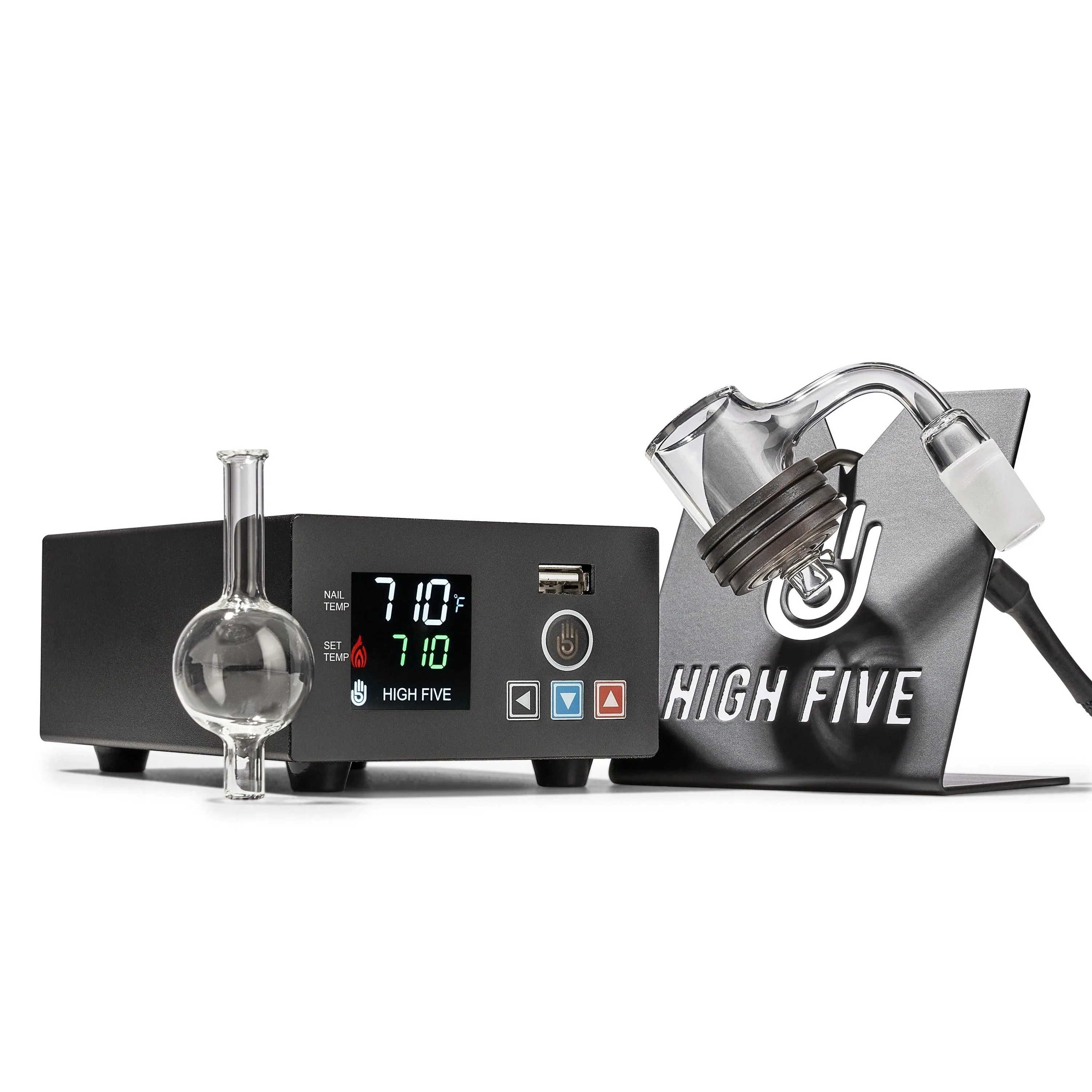 High Five - LCD E-Nail Quartz E-Banger & Rig Kit
