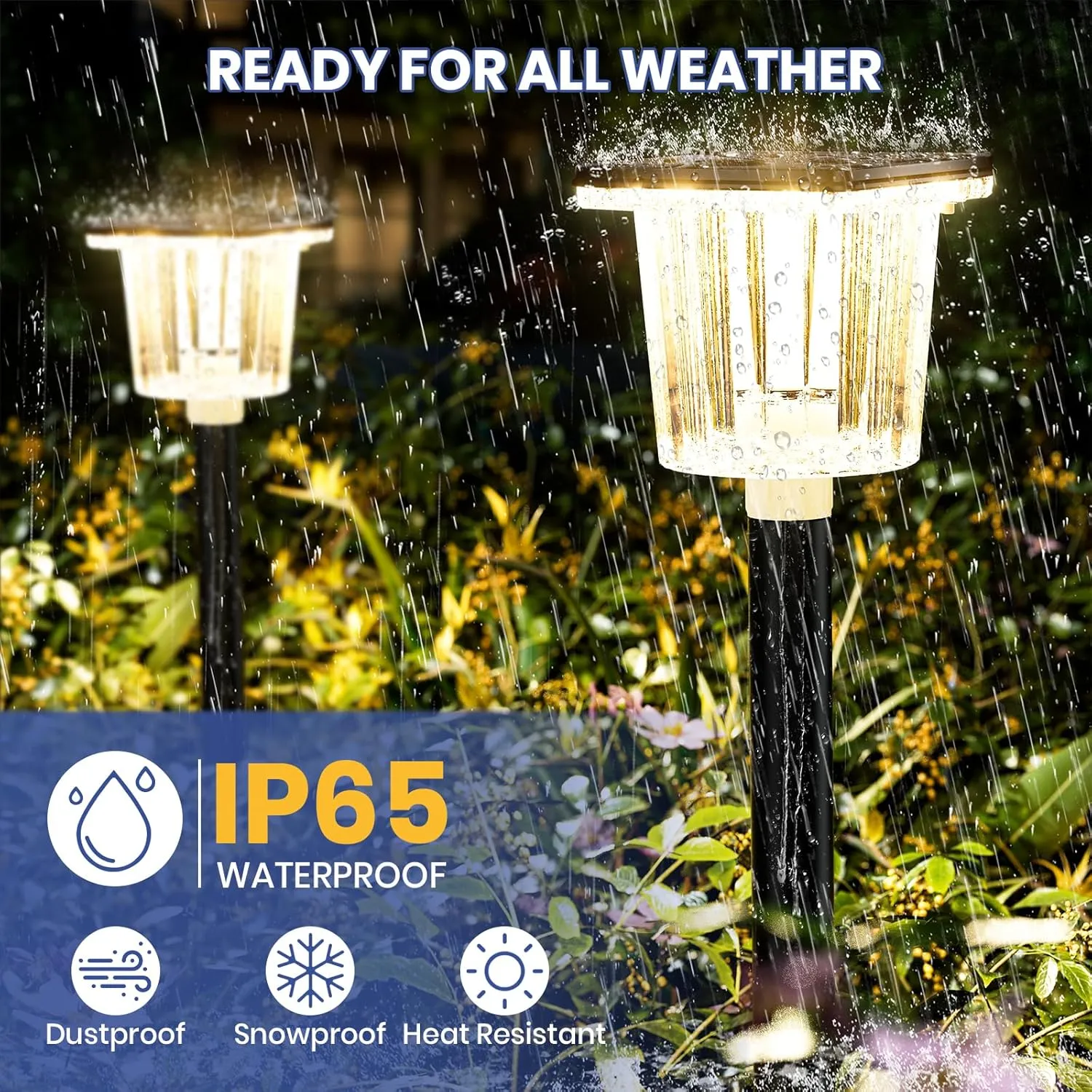 HIGH-POWER 2-in-1 Warm&Cold,3000/12000K 6 Pack Solar Pathway Lights,SUPER BRIGHT Solar Lights Outdoor IP65 Waterproof ,Up to 28 Hrs Solar Walkway Lights for Yard,Patio,Landscape,Sidewalk,Driveway,Lawn
