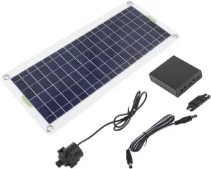 Hilitand Solar Kit, 30W Power Solar Kit Solar Powered Fountain Pump for Sun Powered Fountain Pond Hydroponics Gardens, Flood & Perimeter