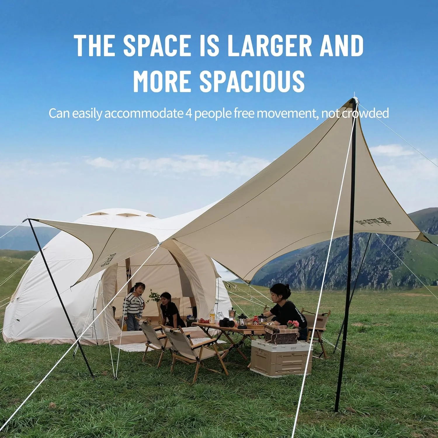 Himalaya Inflatable Dome Tent - 6-10 Person Family Tent with Stove Jack, Easy Setup for 4 Season Outdoor Camping & Glamping