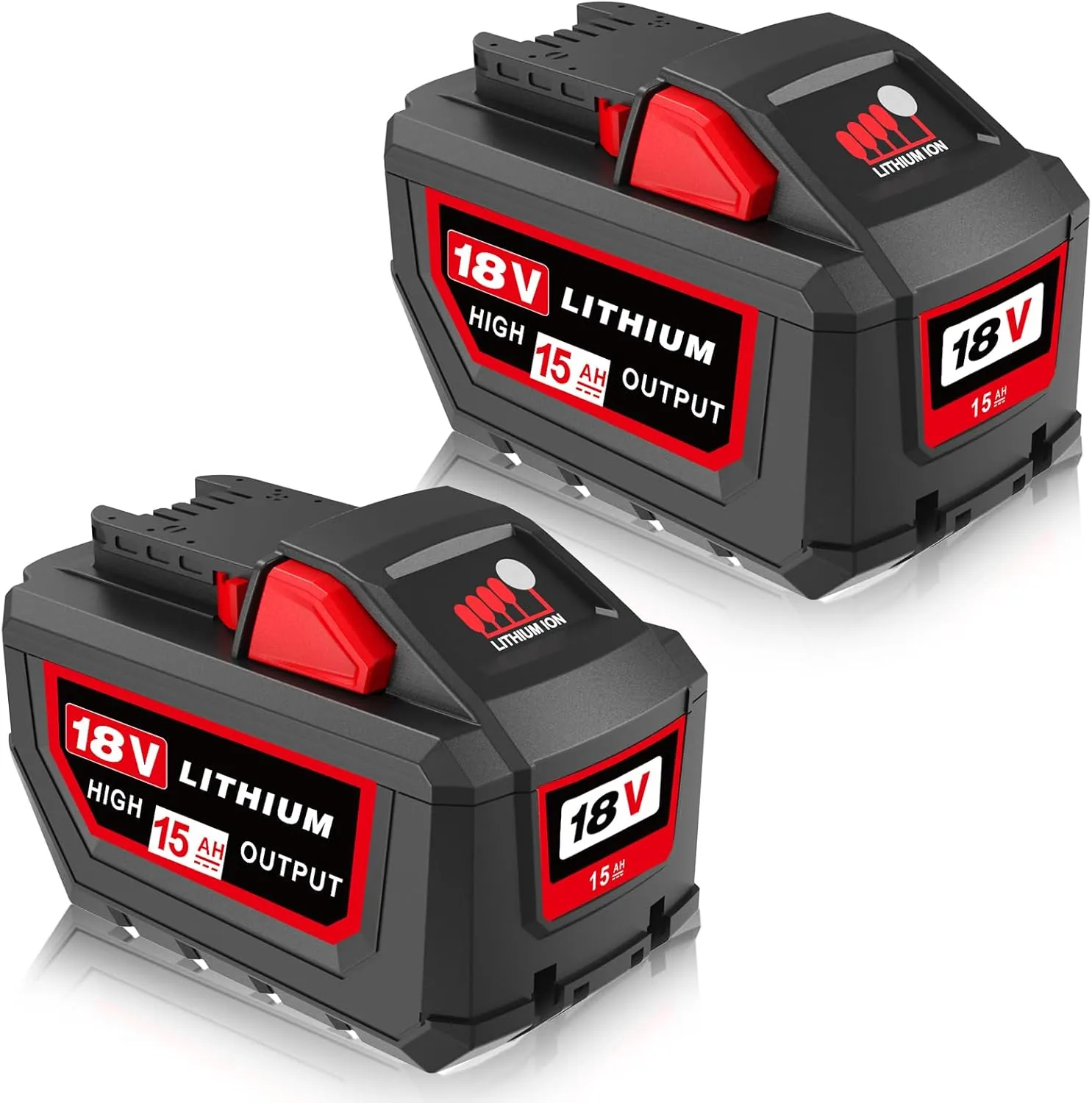 HOCHSTERN Upgraded 15.0Ah Replacement for Milwaukee M-18 Battery Compatible with Milwaukee 18V Battery 48-11-1880 48-11-1850 48-11-1860 18 Volt Cordless Power Tools and Chargers 2Pack