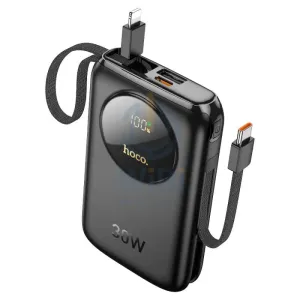 Hoco Q19 Lucky Power Bank with Digital Display and Cable - 30W / 10000mAh / Black