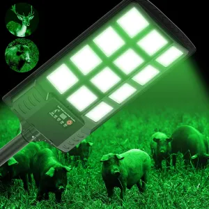 Hog Light for Night Hunting,Powered Feeder Light(Green) 18000LM Solar Lights for Hunting Hogs, Coyote, Varmint, Deer, Motion Activated Feeder and Waterproof