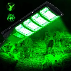 Hog Lights for Night Hunting - 10000LM Green Hunting Light for Hogs with Remote Control, Motion Sensor and Waterproof, Solar Powered Hog Feeder Light for Deer Coyote Varmint