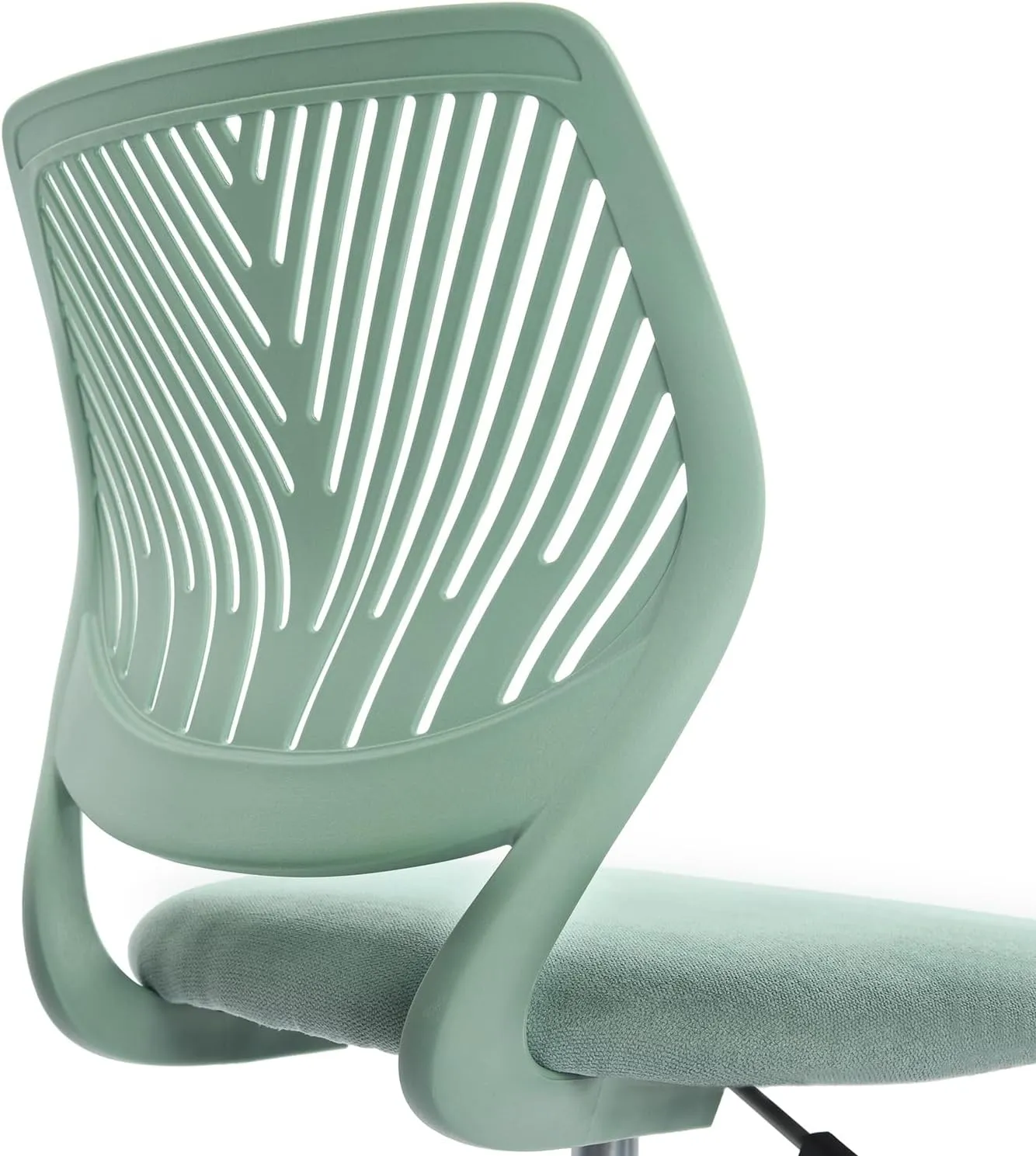 Homy Casa Armless Home Office Desk Chair, Colorful Task Chair with Soft Mesh Padded Cushion, Height Adjustable Swivel Study Computer Chair for for Girls Boys Teens (Green, 1PC)