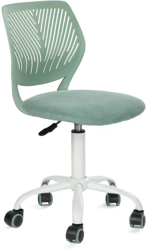 Homy Casa Armless Home Office Desk Chair, Colorful Task Chair with Soft Mesh Padded Cushion, Height Adjustable Swivel Study Computer Chair for for Girls Boys Teens (Green, 1PC)