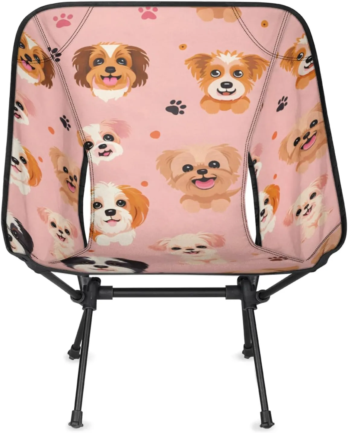 Honeybaby Folding Camping Chair Lively Dogs Camping Chairs Lightweight Portable Chair Outdoor Foldable Chairs for Camping Travel Picnic Beach Hiking