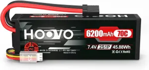 HOOVO 7.4V 6200mAh 70C 2S Lipo Battery Hard Case for RC Car RC Helicopter RC Truck RC Truggy Airplane Quadcopter UAV Drone FPV