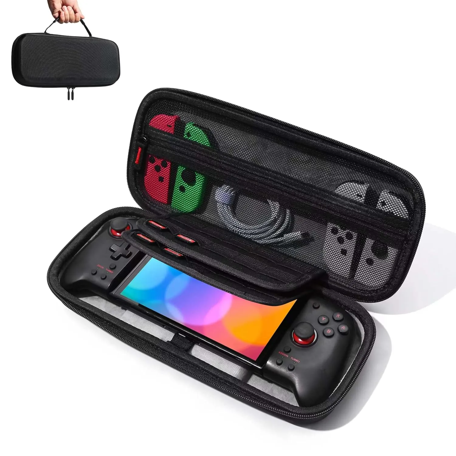Hori Split Pad Pro Case - ZBRO Hard Shell Case for Nintendo Switch Split Pad Pro Controller - Support 20 Game Slots / Button Protection/ Large Capacity
