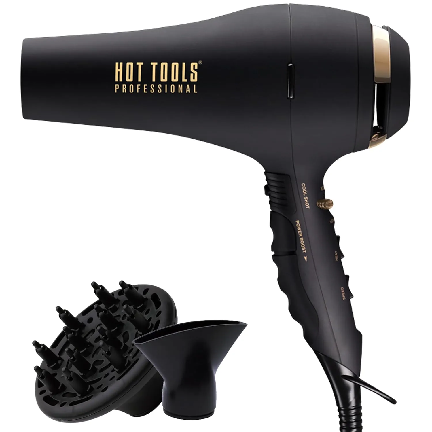 Hot Tools Pro Artist Black Gold 2100 Turbo Ceramic   Ionic Hair Dryer | Fast Dry, Lightweight