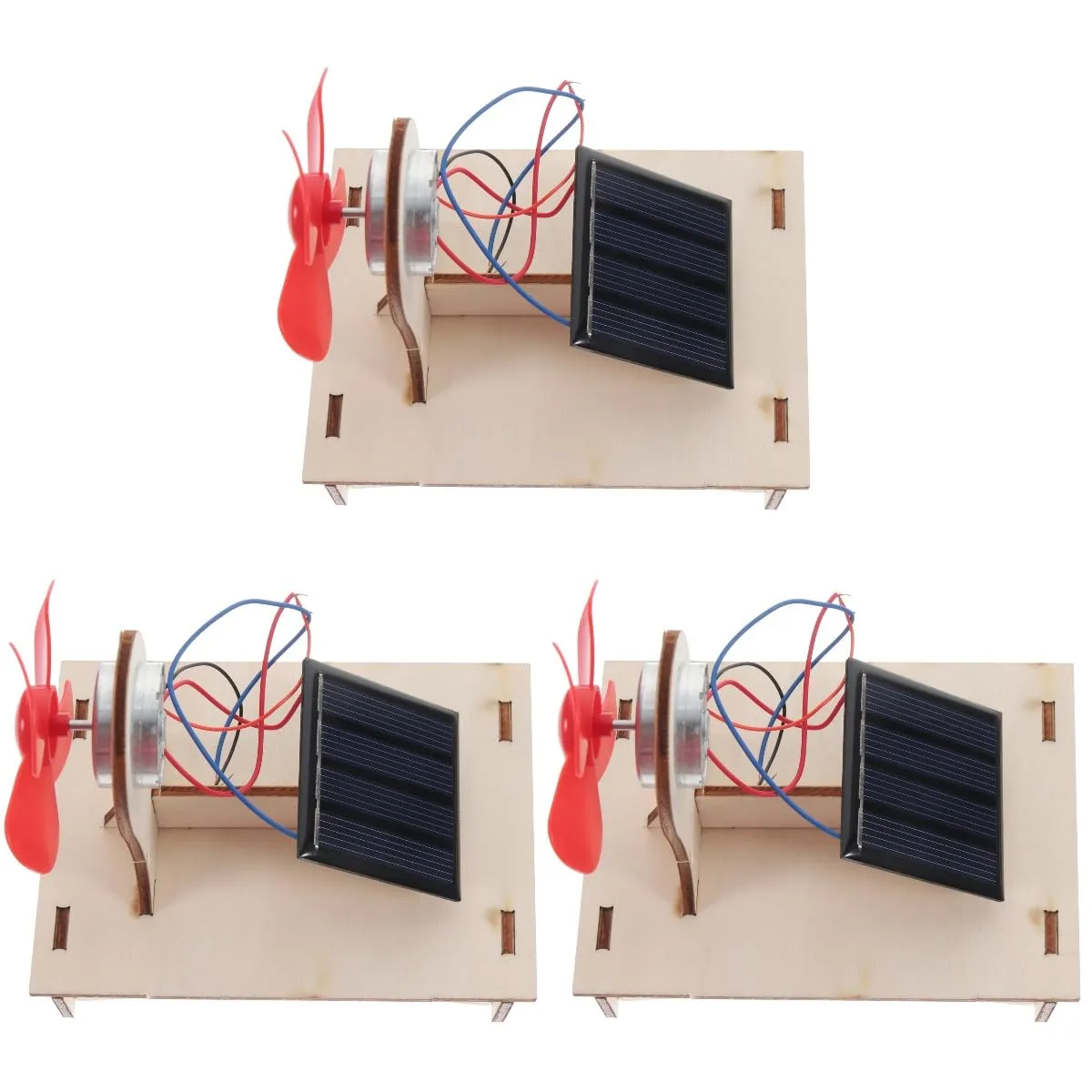 House Fan 3 Sets Fan for Home Fan Wooden Wood Solar Model Solar Educational Science Building Assemble Solar Power Kit Science Experiment Projects Stem Electric Motor Kit