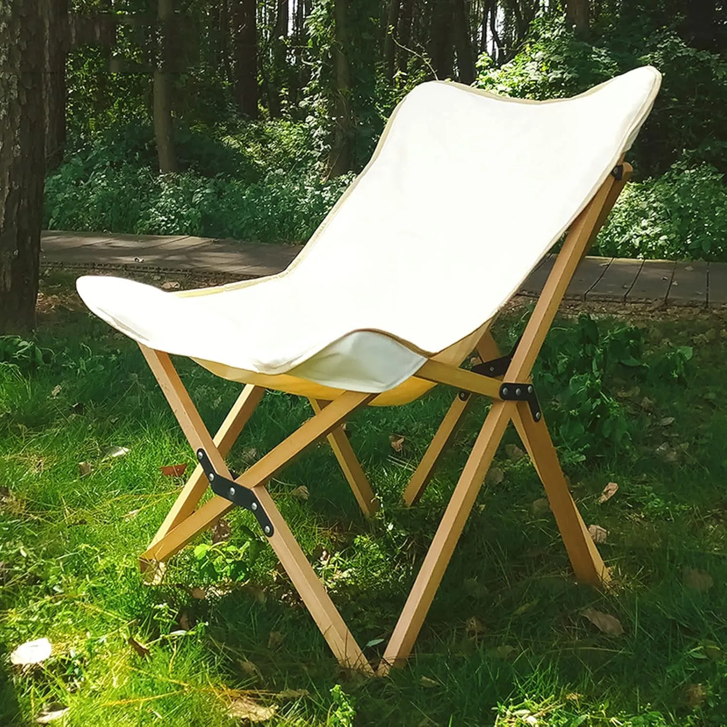 HUHJYUGE Outdoor Folding Chairs, Camping Folding Chair Heavy Duty, Folding Camping Chairs for Adults Lightweight, with Lumbar Support, for Beach, Fishing, Trip, Picnic, Lawn (B 58cm)