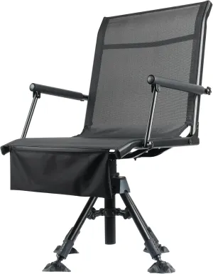 Hunting Chair for Blinds, Folding Hunting Blind Chairs 360 Degree View Swivel with 4 Legs Adjustable Height, Portable Stable Deer Ground Blind Chair Duck Hunting Fishing Chair