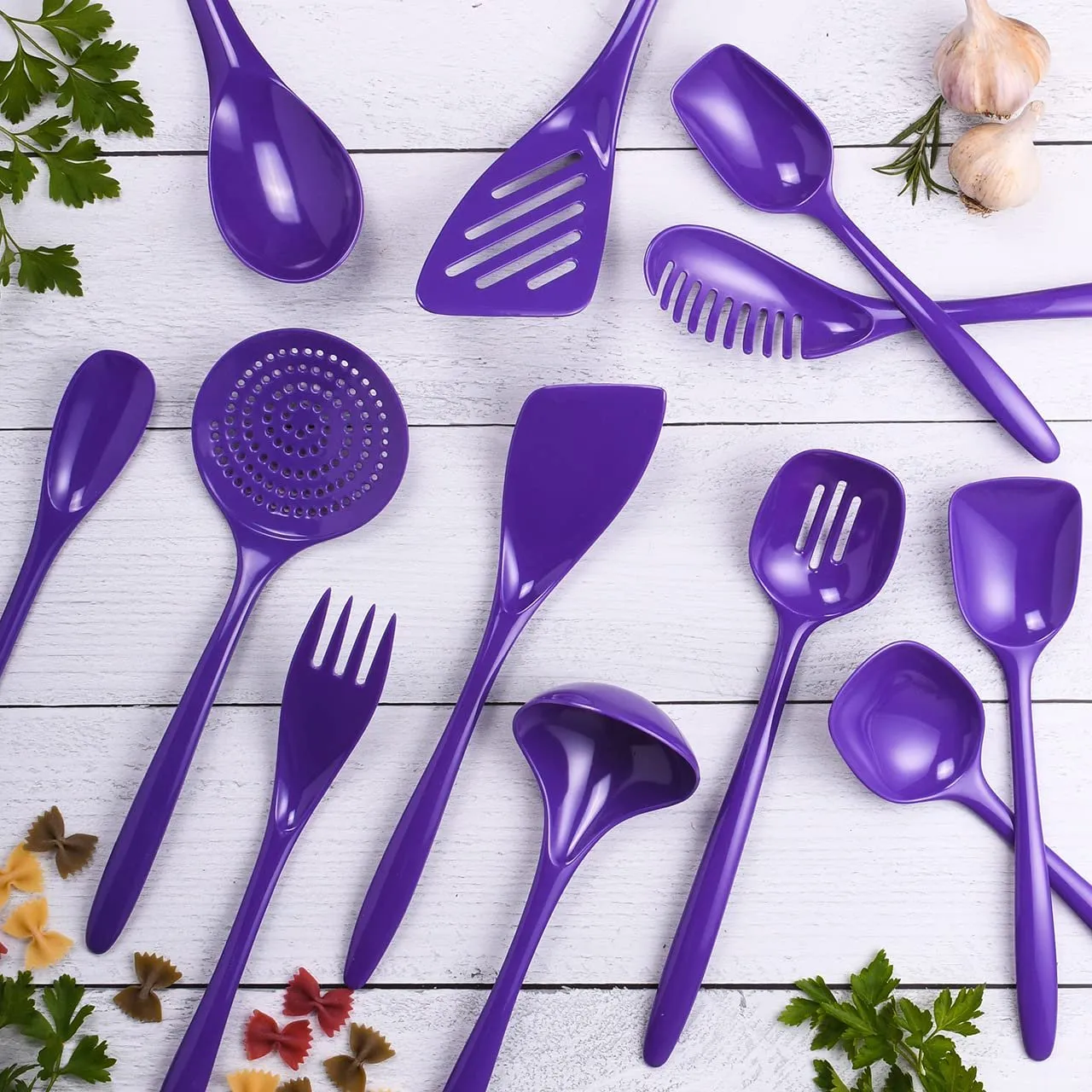 Hutzler 12 Piece Cook & Serve Melamine Utensil Set