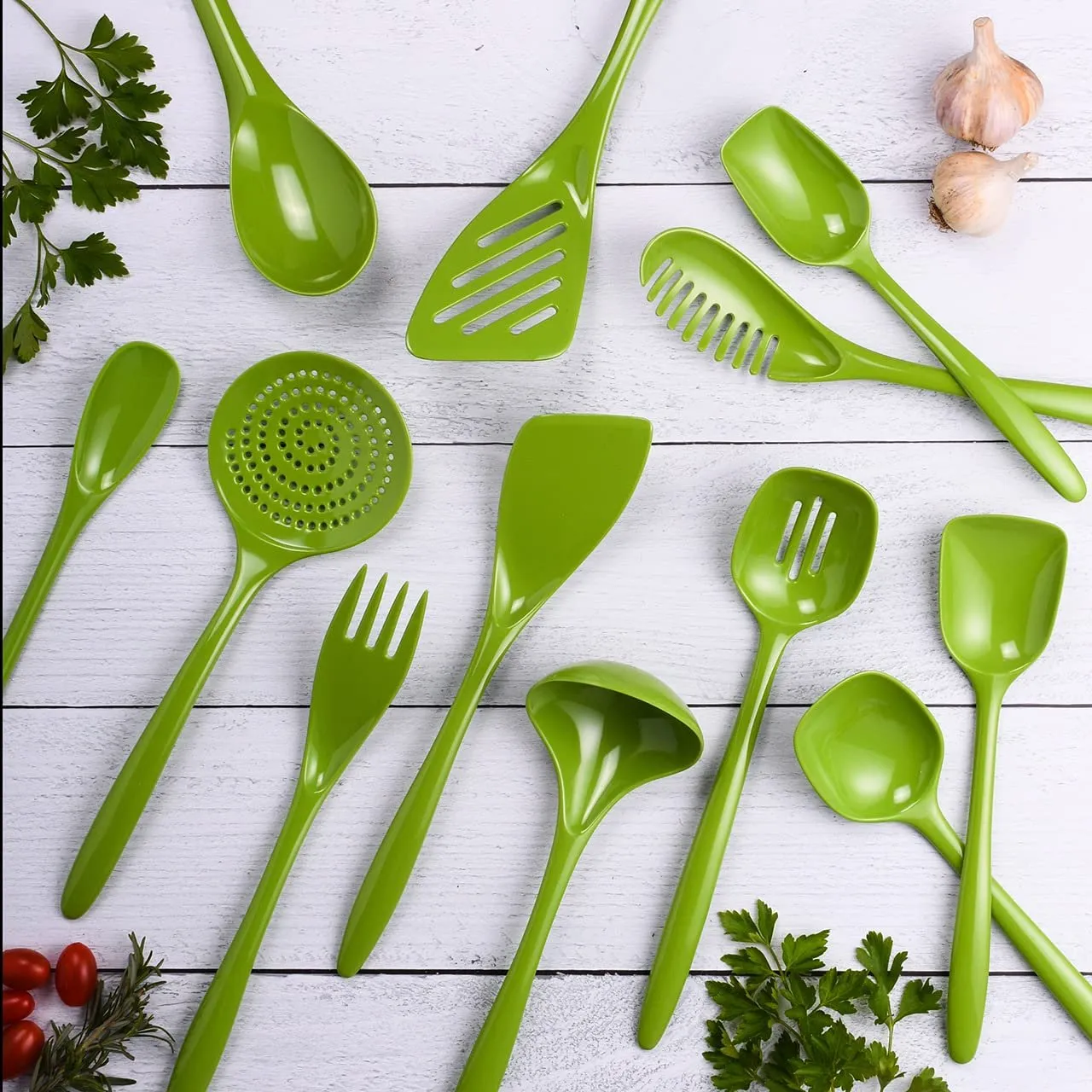 Hutzler 12 Piece Cook & Serve Melamine Utensil Set