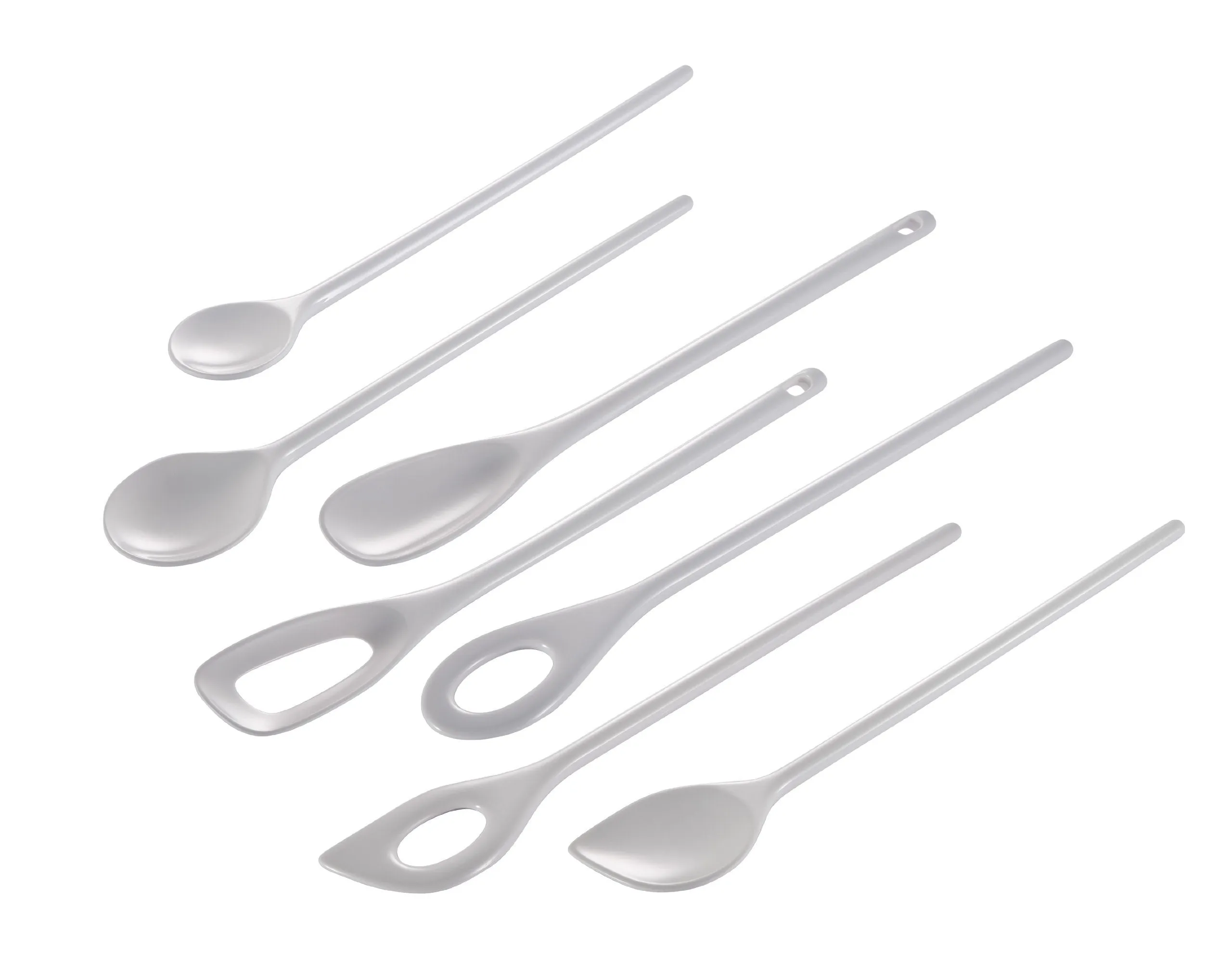 Hutzler 7 Piece Melamine Mixing Spoon Set - White