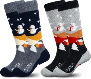 Hylaea Merino Wool Ski Socks Kids, Knee-high Warm Thermal Snowboard Skating Socks for Boys Girls Toddler