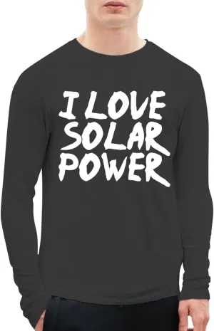 I Love Solar Power - A Soft & Comfortable Men's Long Sleeve T-Shirt CP05 Black