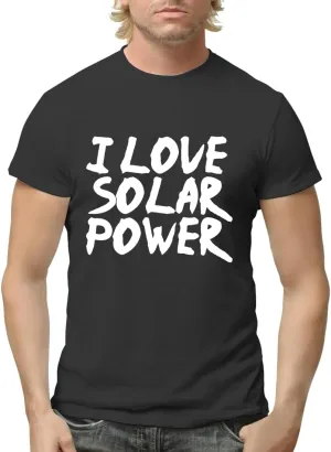 I Love Solar Power - Funny Men's Adult Short Sleeve T-Shirt CP05 Black