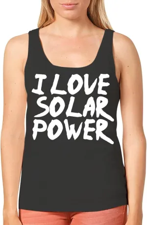I Love Solar Power - Women's Cozy Graphic Tank Top – Soft, Stylish, and Comfortable CP05 Black