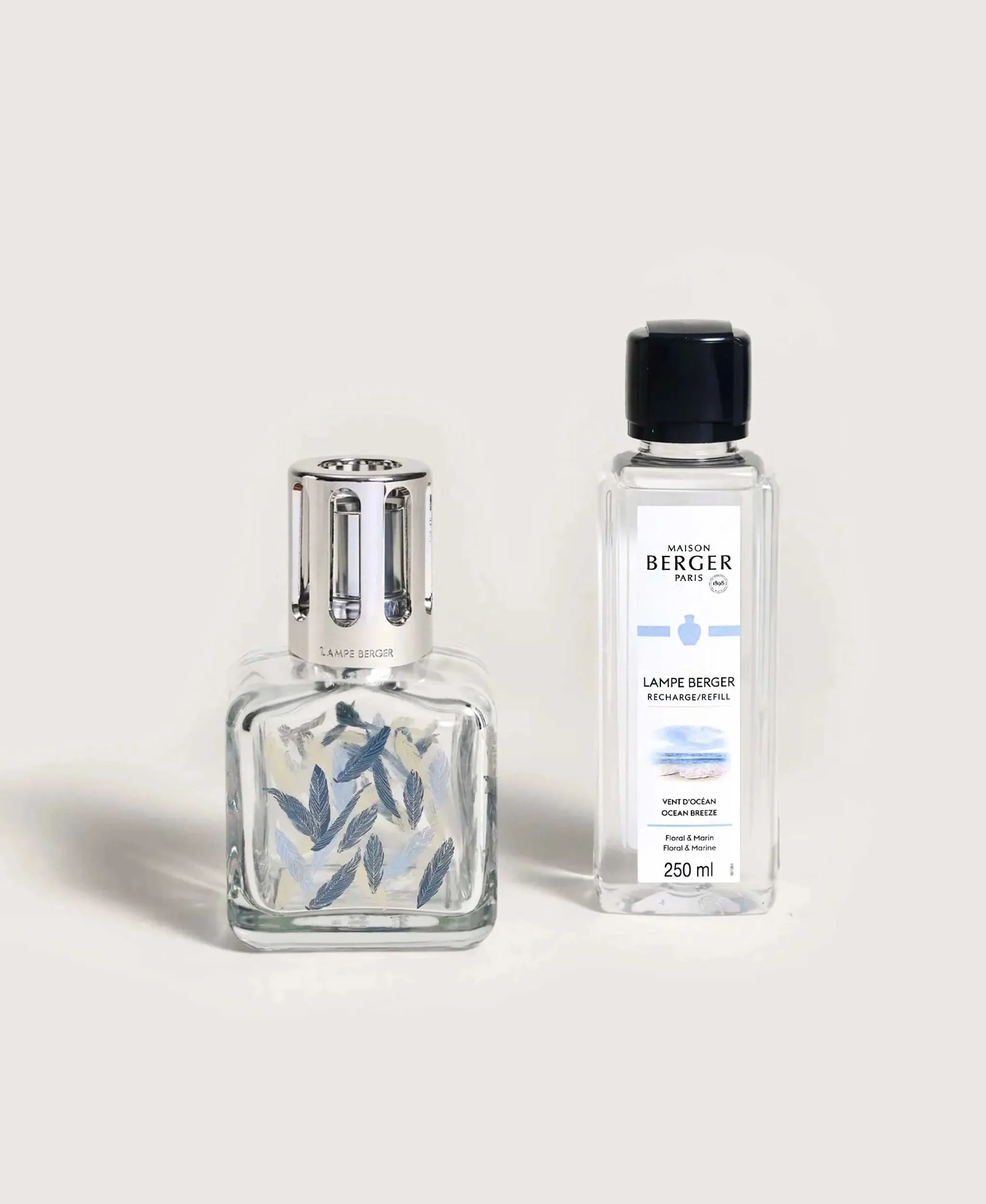 Ice Cube Blue Feathers Lamp Gift Set - Lampe Berger