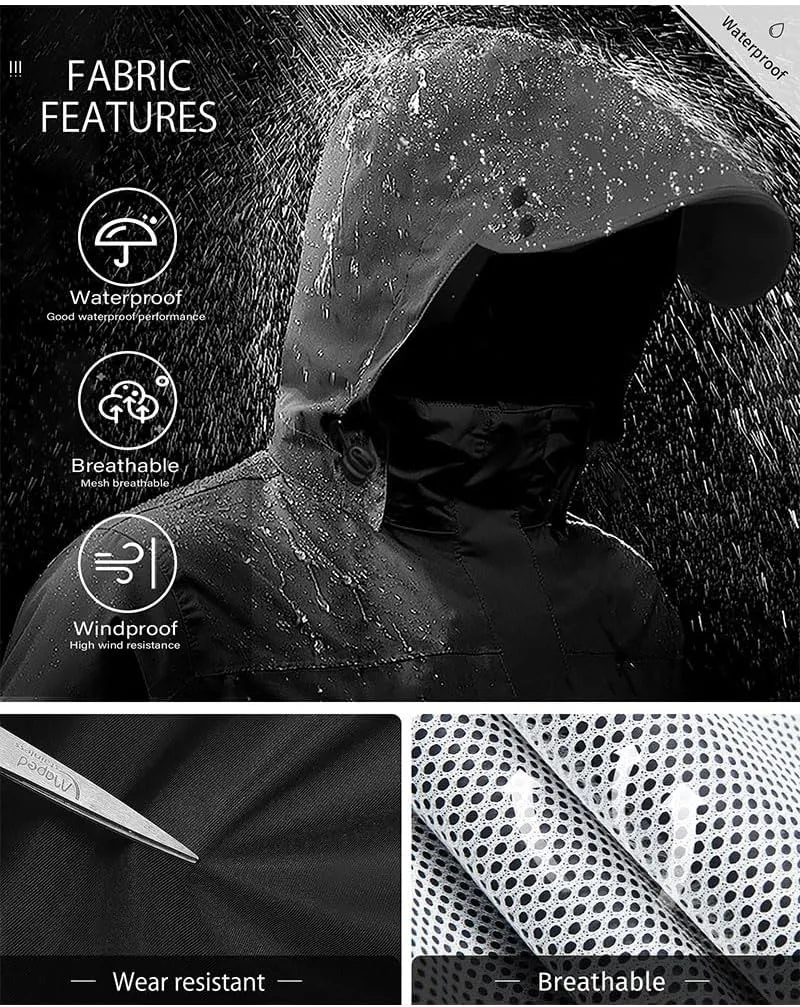 iCreek Rain Suit Waterproof Jacket with Pants 2 Pieces Breathable Lightweight Packable Raincoat with Hooded Rain Gear Unisex