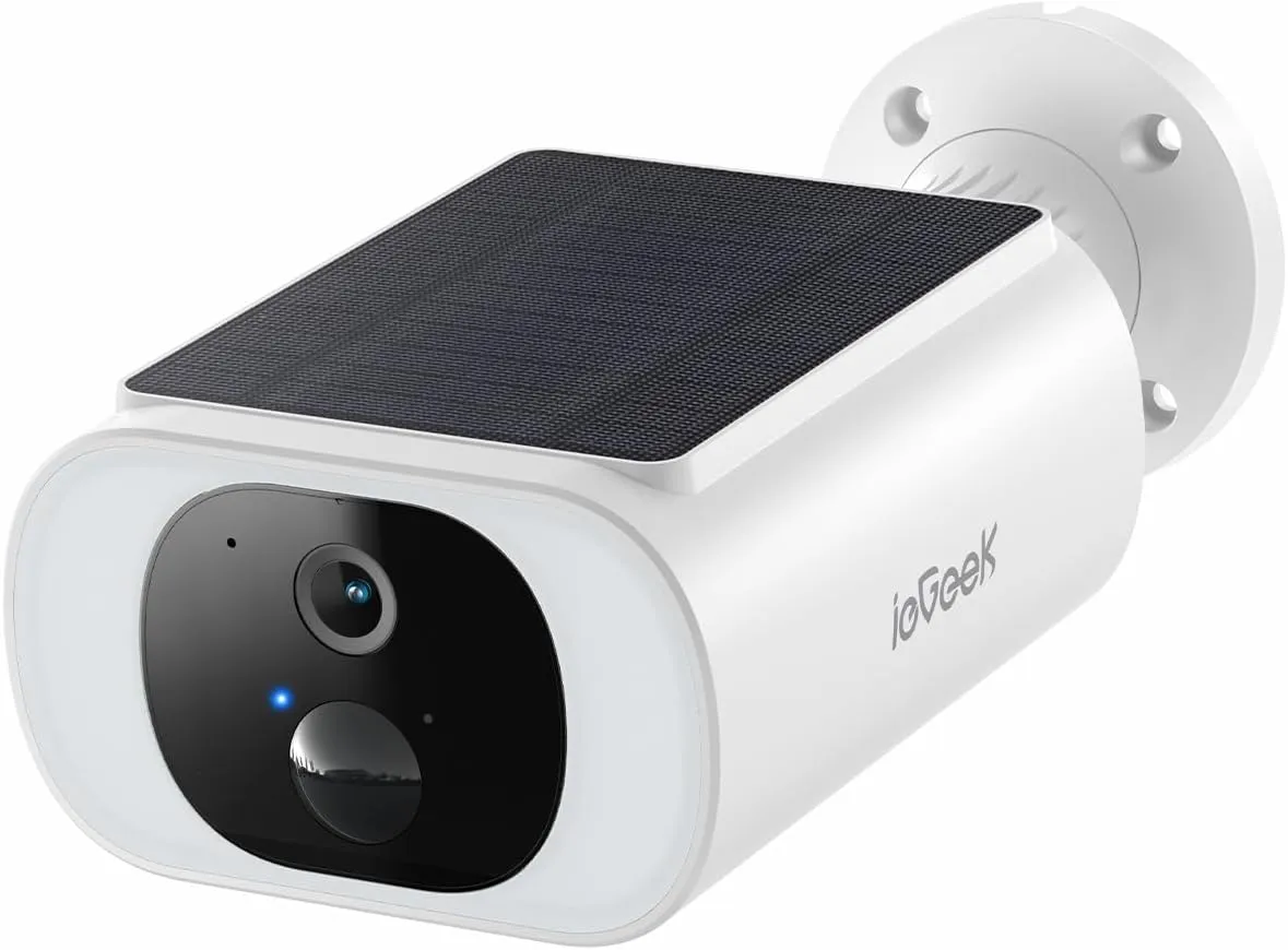 ieGeek Solar Camera Outdoor Wireless, 2K WiFi Battery Powered Cameras System for Home Security with Embedded Solar Panel, AI Motion Detection, Smart Spotlight & Alarm, Color Night Vision,No Hub Needed