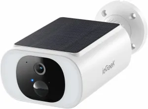 ieGeek Solar Camera Outdoor Wireless, 2K WiFi Battery Powered Cameras System for Home Security with Embedded Solar Panel, AI Motion Detection, Smart Spotlight & Alarm, Color Night Vision,No Hub Needed