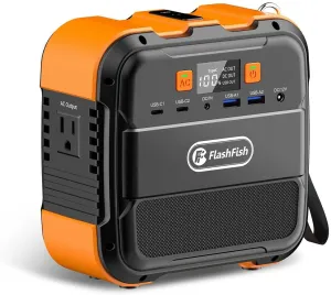 In Charging Station, Bank 110V Power Solar Tablet Flashfish Pack Power Power AC/DC/Type-c/USB/Flashlight, Laptop With Backup Trip Van For Flawless Camping 98Wh/26400mAh Phone Responsive RV Portable Battery 120W Generator