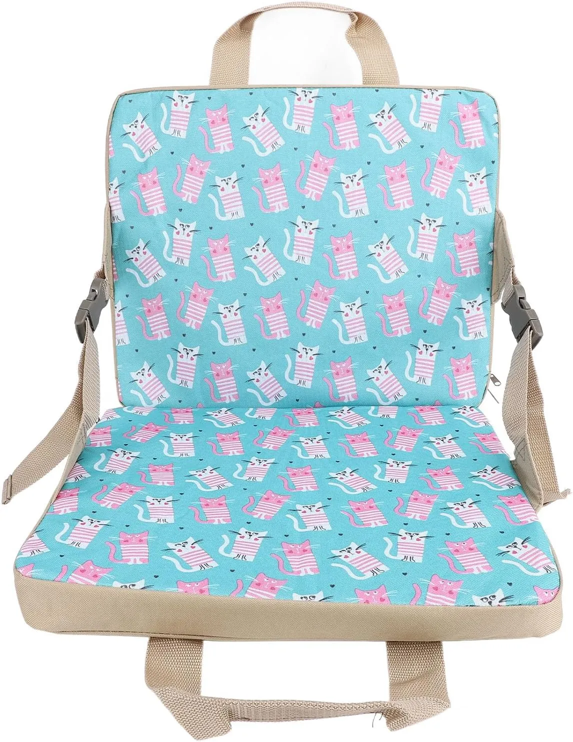 Indoor Outdoor Folding Chair Cushion, Foldable Portable Stadium Seat, Thick Floral Stadium Bleacher Cushion with Backrest for Sports Events, Hiking, Fishing, Camping