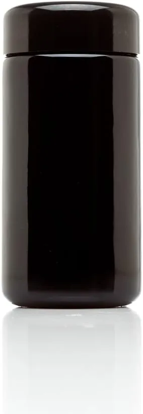Infinity Jars Tall Screw top Jar, Black Glass Jar 100 Ml (3.3 fl oz) Ultraviolet Airtight Tall Jar Smell Proof, Refillable Container, For Long Term Storage Coffee, Tea, Dried Goods Jar For Kitchen