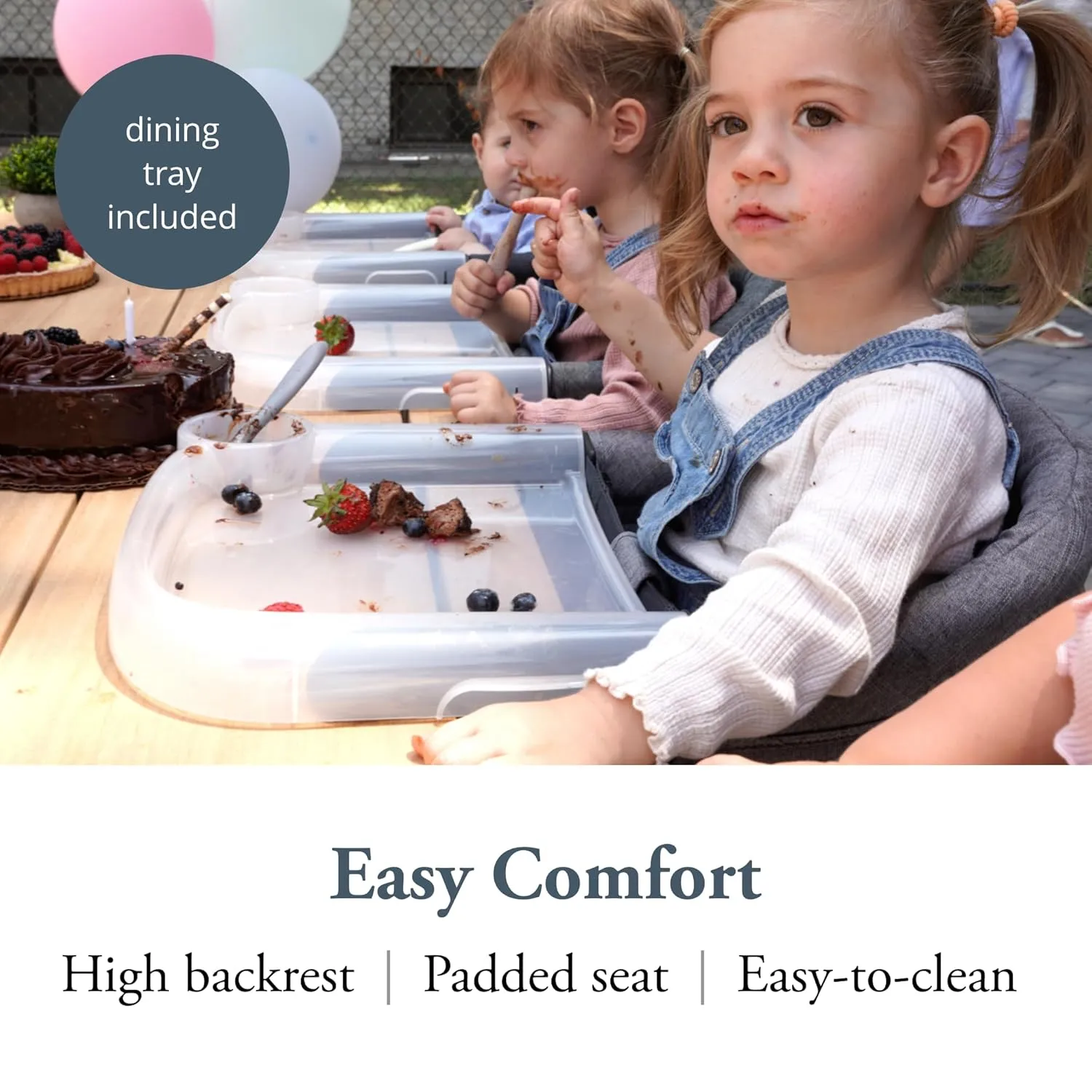 Inglesina Fast Table Chair - Stone Gray Melange   Fast Dining Tray - Portable Baby High Chair - for Babies & Toddlers up to 37 lbs - Fits Tables 0.8'' to 3.5'' Thick - Compact - Travel Bag Included