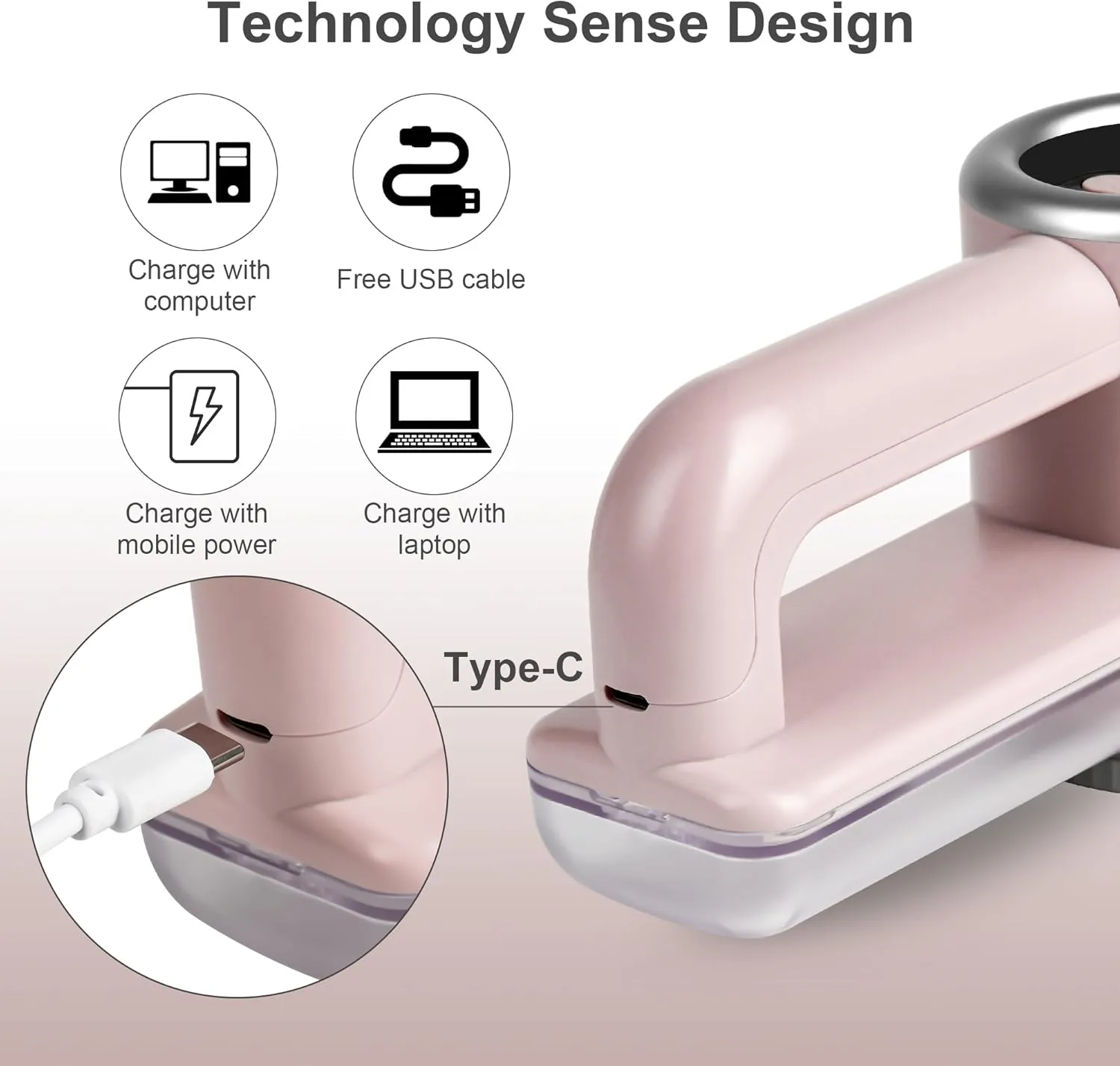 iRUNTEK Rechargeable Fabric Shaver, Electric Commercial Lint Remover with LED Display & Big Trash Box, 3-Speeds for Removing Fuzz and Pill from Clothes, Furniture, Sweater, Couch and Blanket, Pink