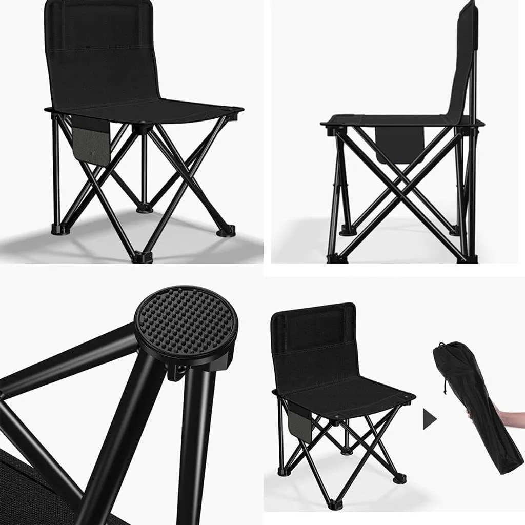 IRYZE Outdoor Chair Folding Camping Chair Outdoor Folding Backrest Chair Portable Fishing Chair with Side Pocket Lightweight Leisure Chairs Padded Deck Chair Camping Chair Foldable Chair (Color : A)
