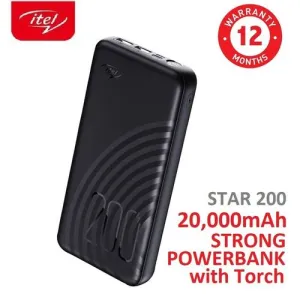 Itel STAR 200 Power Bank - 20000mAh Dual Output Fast Charging