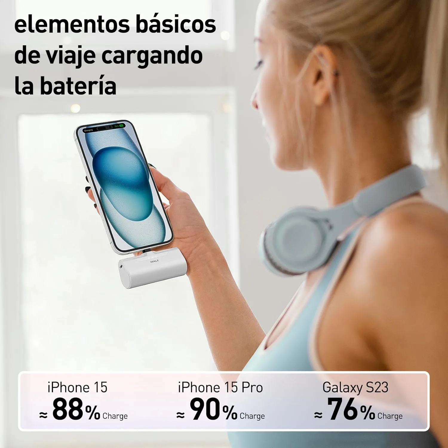 iWALK Portable Charger for iPhone 16/15 USB-C Small Power Bank 20W 4,500mAh Fast Charging Battery Pack Compatible with iPhone 15/16/16 Plus/16 Pro/16 Pro Max, Samsung Galaxy S25/S24/S23 Android