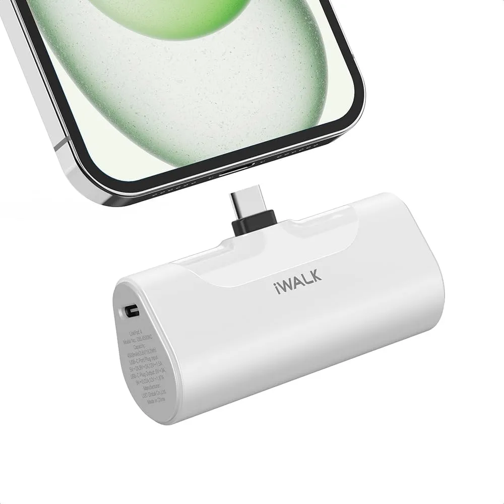 iWALK Portable Charger for iPhone 16/15 USB-C Small Power Bank 20W 4,500mAh Fast Charging Battery Pack Compatible with iPhone 15/16/16 Plus/16 Pro/16 Pro Max, Samsung Galaxy S25/S24/S23 Android