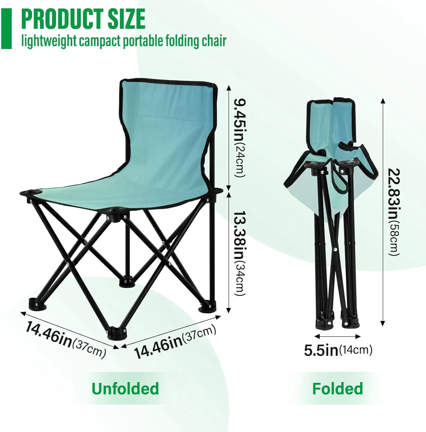 J JOYSAY Morning Salad Gradient Portable Camping Chair Lightweight Outdoor Folding Chair for Adults Beach Chair for Outside Camping Beach Travel Sports Hiking