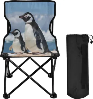 J JOYSAY Penguins on The Rock Portable Camping Chair Lightweight Outdoor Folding Chair for Adults Beach Chair for Outside Camping Hiking Travel Sports Beach
