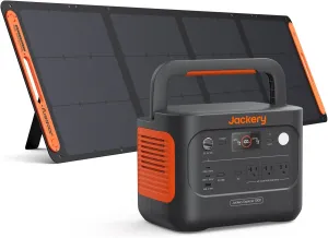 Jackery Solar Generator 1000 v2 with 200W Solar Panel,1070Wh Portable Power Station LiFePO4 Battery,1500W AC/100W USB-C Output, 1Hr Fast Charge for Outdoor,Off-Grid Living,RV,Emergency