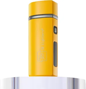 JB Lighter Yellow Satin 3-Flame Butane Torch Lighter- Wind Resistant Adjustable Jet Flame Lighters - Refillable Gas One Touch Lighter - Electric Firing Backlit Butane Window